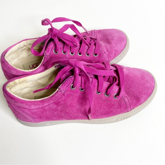 UGG Australia Womens Tomi Sneaker Shoes Pink 1005484 Suede Lace Up Low Top - Picture 5 of 9